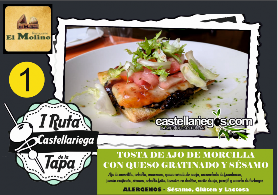 Restaurante El Molino, ganador I ruta castellariega de la Tapa